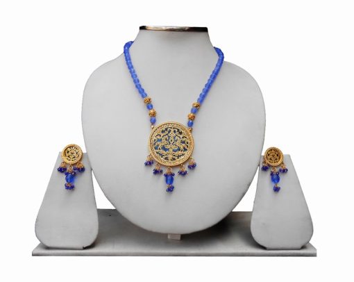 Beautiful Blue Beads Horse Pendant Jewelry Set For Women-0
