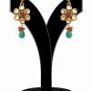 Beautiful Kundan Earrings for Red, Green and White Stones-0