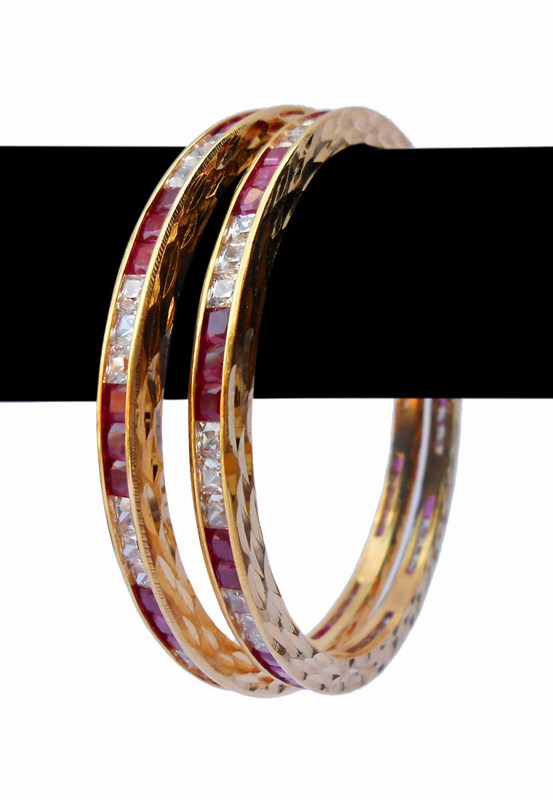 Beautiful Designer Red and White AD Bangles for Special Occasions-0