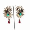 Best Collection of Fashion Earrings from India in Green Stones for Weddings-0