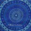 Bohemian Mandala Round Wall Tapestry in Round Blue Ethnic Print-0