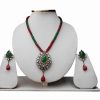 Designer Bridal Jewellery Sets For Women in Red and Green Stones-0