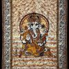 Brown Hindu God Ganesha Print Bohemian Tapestry Wall Hanging-0