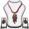 Buy Designer Pendants Jewelry in Red Stones From India-0
