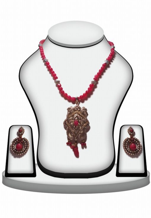 Buy Designer Pendants Jewelry in Red Stones From India-0