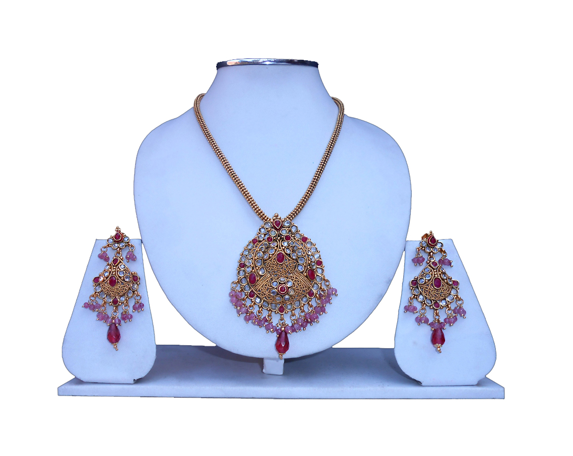 Buy Online Women’s Matching Pendant Set from India with Earrings -0