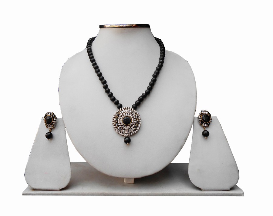 Buy Red and Brown Stones Beads Fashion Pendant Set for Women-0