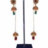 Beautiful and Classy Jhumka Earrings in Red and Green Stones for Girls-0