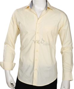 Classy Men’s Party wear Fashion Cotton Shirt in Cream -0