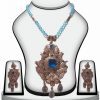 Classy Victorian Pendant Setfrom India in Blue Stones-0