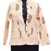 Designer Fashionable Off-White Quilted Jackets for Women From India-0