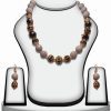 Designer Jewelry Necklace Set in Off White and BlackStone-0