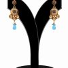 Designer Kundan Jhumkas for Women in Red and Turquoise Stones-0