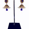 Buy Online Gorgeous Blue Stone Designer Wedding Earrings from India-0