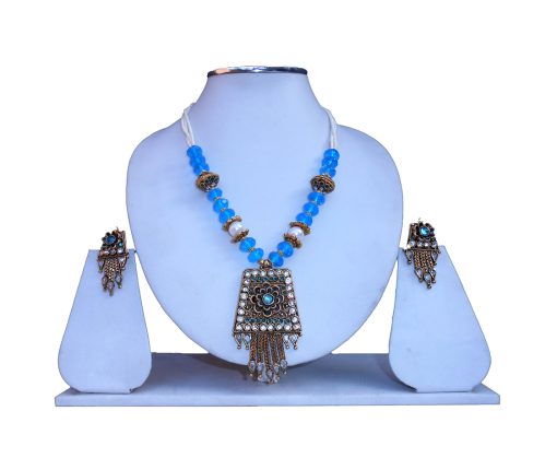 Designer Polki Pendant Set with Earrings for Special Occasion Wear-0