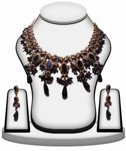 Ethnic Indian Polki Bridal set in Black Stone For Modern Women-0