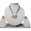 Ethnic Indian Thewa Jewelry Set in Blue Beads-0