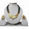 Exclusive Round Black Beads Thewa Jewelry Set from India-0