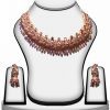 Fashion American Diamond Necklace Set with Designer Earrings-0