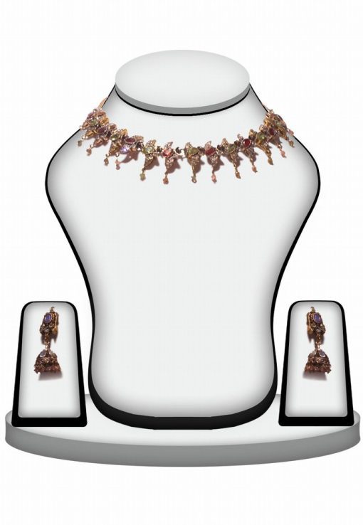 Fashion Victorian Necklace Set for Women in Multicolor Stones-0