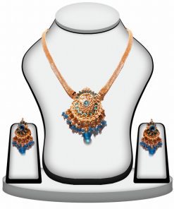 Gorgeous Designer Turquoise Polki Pendant Set for Women-0