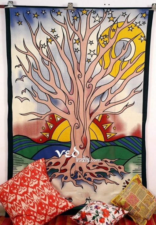 Tree of Life Tapestry in White