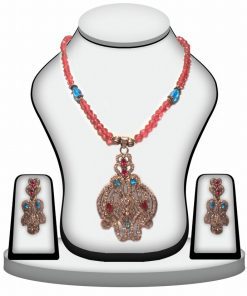 Latest Design Multicolo Jhumkas and Victorian Pendant Set From India-0