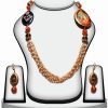 Multi-Color Stone Painting Beads Necklace Set with Kundan Work-0
