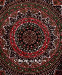 White Multicolor Handlook Boho Tapestry Wall Hanging Floor Cushion-1455