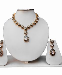 Partywear Designer Minakari Necklace and Earrings Modern Jewelry Set -0