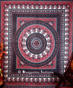Pink Blue Psychedelic Round Indian Tapestry Bedding Floor Cushions -1438