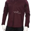 Plain Officer Fit Wine Shirt for Wedding Parties for Men-0