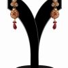 Red and White Stone Studded Polki Earrings for Women’s in Latest Design-0