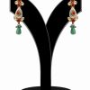Ravishing Earrings for Women in Red, Green with White Kundan Stones-0