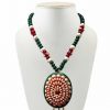 Red and Green Royal Pacchi Pendant Jewelry Set for Parties -0