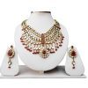 Red Kundan Stone Fashion Necklace Set with Earrings-0