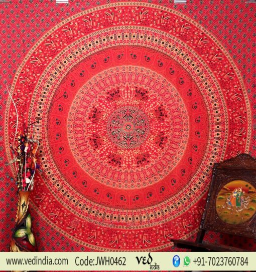 Buy Red Parrot Bohemian Tapestry Wall Hanging Bedding Floor Cushion-0