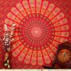 Red Twin Bird Wing Hippie Mandala Boho Dorm Wall Tapestry Bedding -0