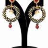 Red Women’s Earrings in Latest Design from India with Red Stones-0