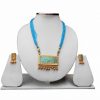 Shop Online Traditional Turquoise Thewa Pendant Set with Earrings-0