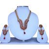 Shop Online Indian Bridal Necklace Set in Polki Colored Stones and Antique Polish-0