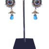 Posh and Stylish Earrings for Girls in Turquoise Stones and Beads-0