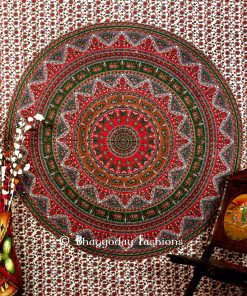 White Multicolor Handlook Boho Dorm Wall Tapestry Bedspread Queen-0