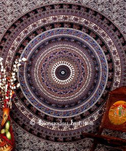 White Multicolor Hippie Handlook Tapestry Wall Hanging for Home-1421