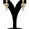 Traditional White Stone Studded Attractive Earrings for Girls-0