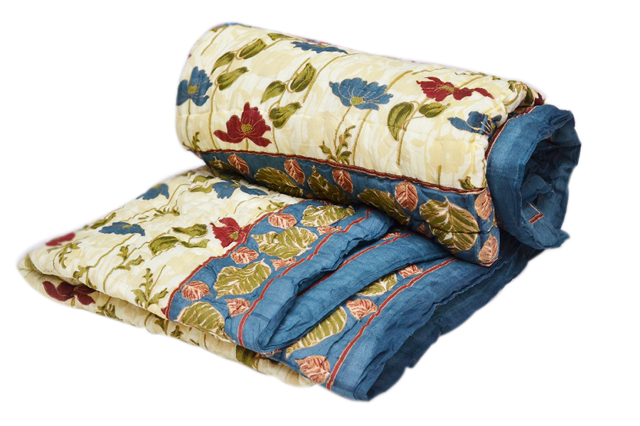 Designer Beautiful Modern Quilts With Attractive Floral Design From India-0