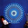 Beautiful Blue Boho Dorm Mandala Peacock Wall Tapestry Bedspread -0