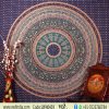 Blue Bohemian Wall Tapestry Queen Bedding in Ethnic Indian Print-0