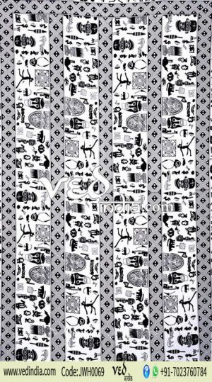 Black and White African Print Tapestry