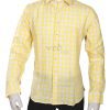 Buy from Latest Design Linen Men’s Shirt in Yellow Checks-0